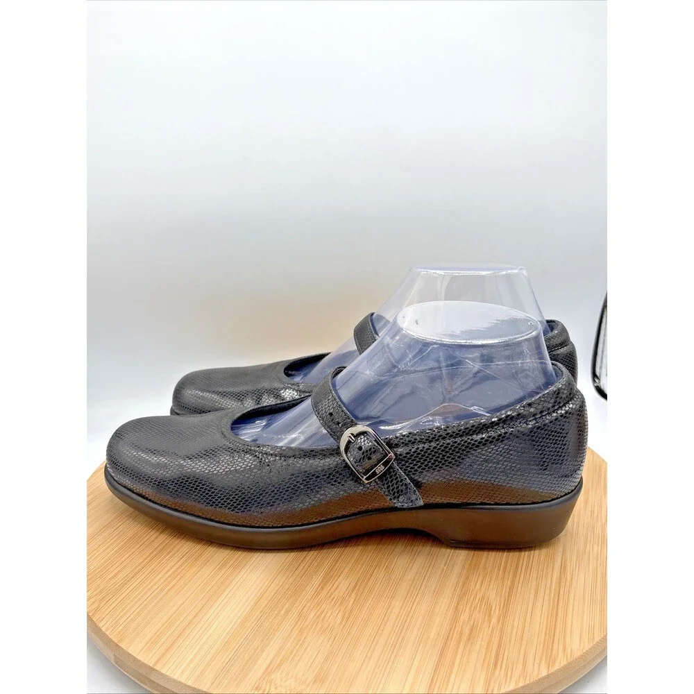 SAS Maria Mary Jane Shoes Womens 10N Black Textured Tripad USA Comfort Buckle